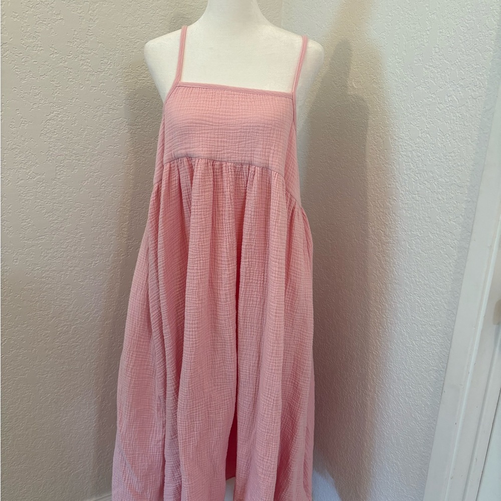 Pink Cotton Gauze Sundress